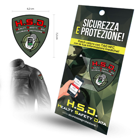 H.S.D. Healty Safety Data Scudetto Patch con Velcro verde